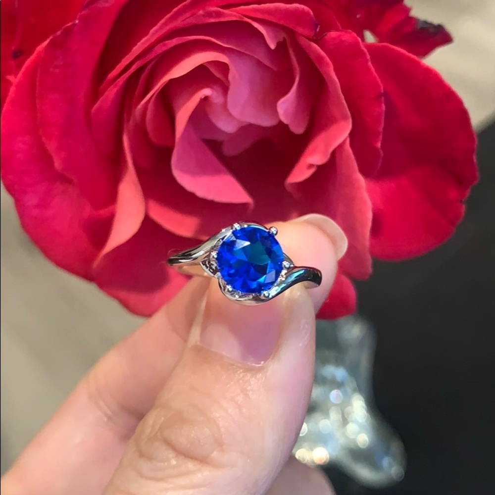 Cute blue custom fashion ring